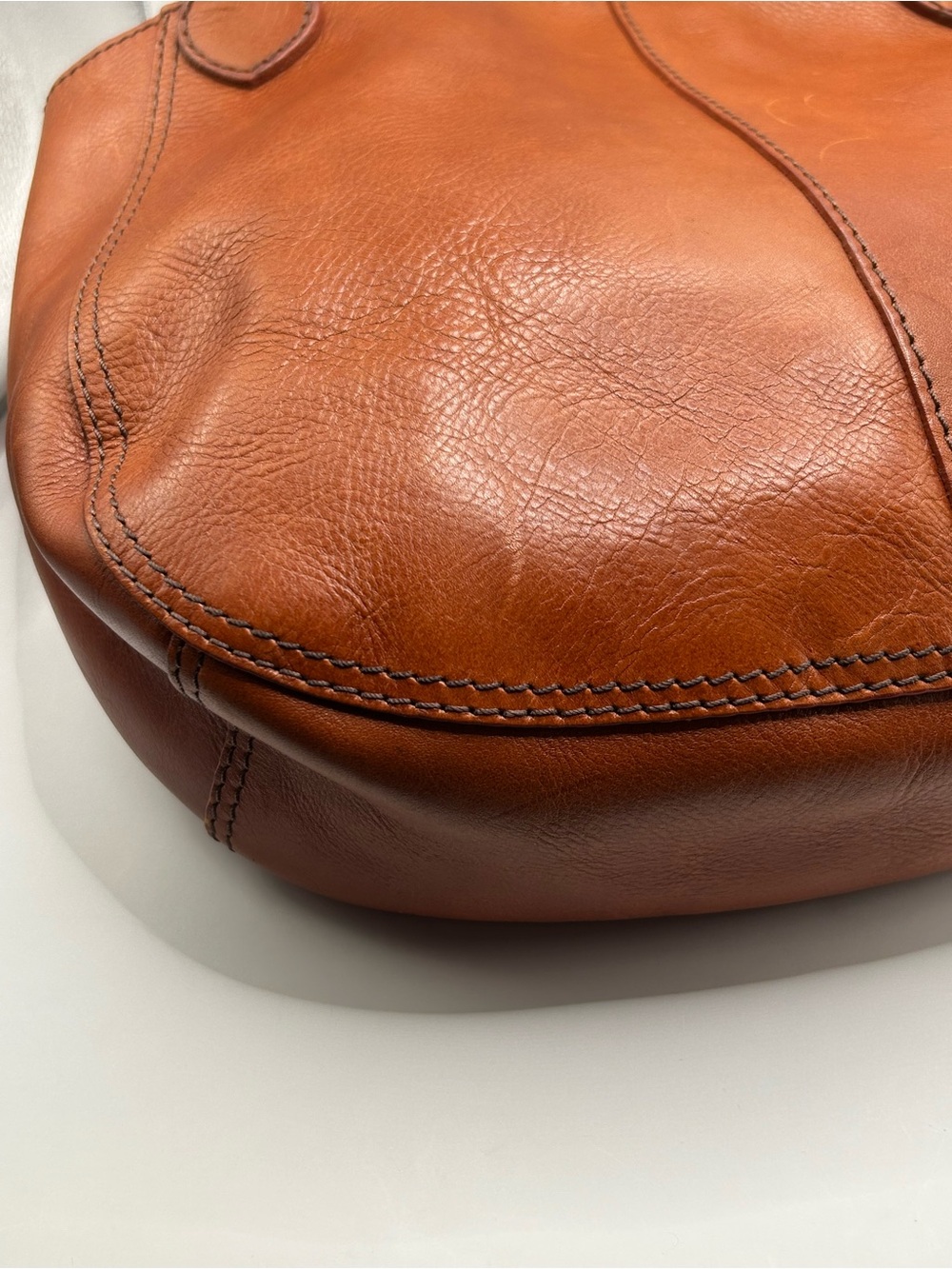 Lucky Brand Leather Peace Love Tiger Cognac Vintage - Picture 8 of 13
